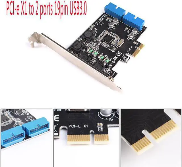 Alt view image 3 of 6 - PCI Express to Dual 20 Pin USB 3.0 PCI-e X1 to 2 ports 19pin USB3.0 Header Support Low Profile Bracket #224789Hot