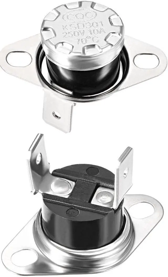 Main image of KSD301 Thermostat, Temperature Control Switch 70°C 10A Normally Closed N.C 2pcs