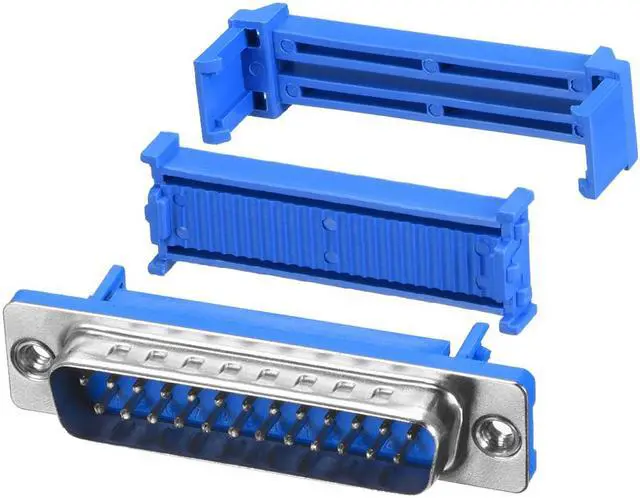 Main image of IDC D-Sub Ribbon Cable Connector 25-pin 2-row Male Plug IDC Crimp Port Terminal Breakout for Flat Ribbon Cable Blue