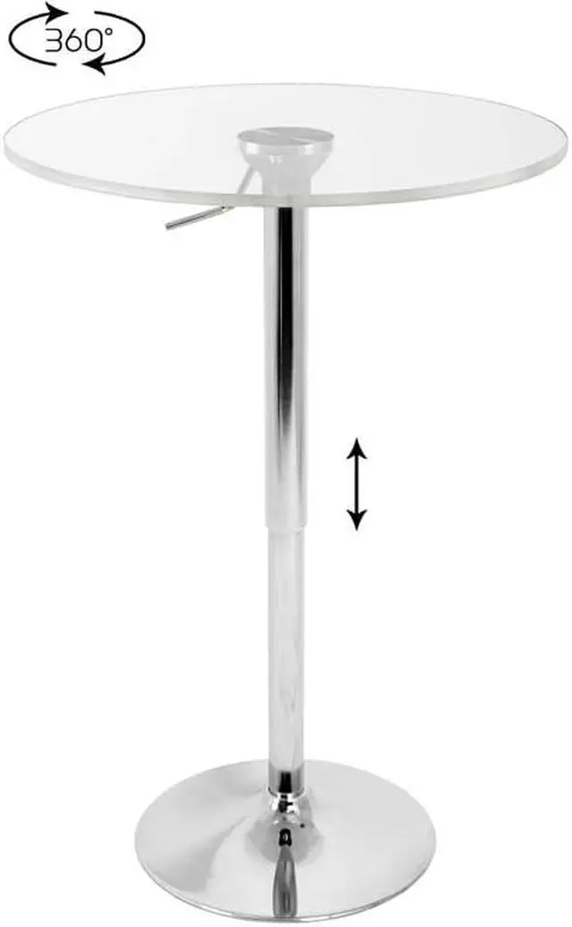 Alt view image 2 of 14 - LumiSource Adjustable Bar Table in Clear - BT-ADJ23TWCL