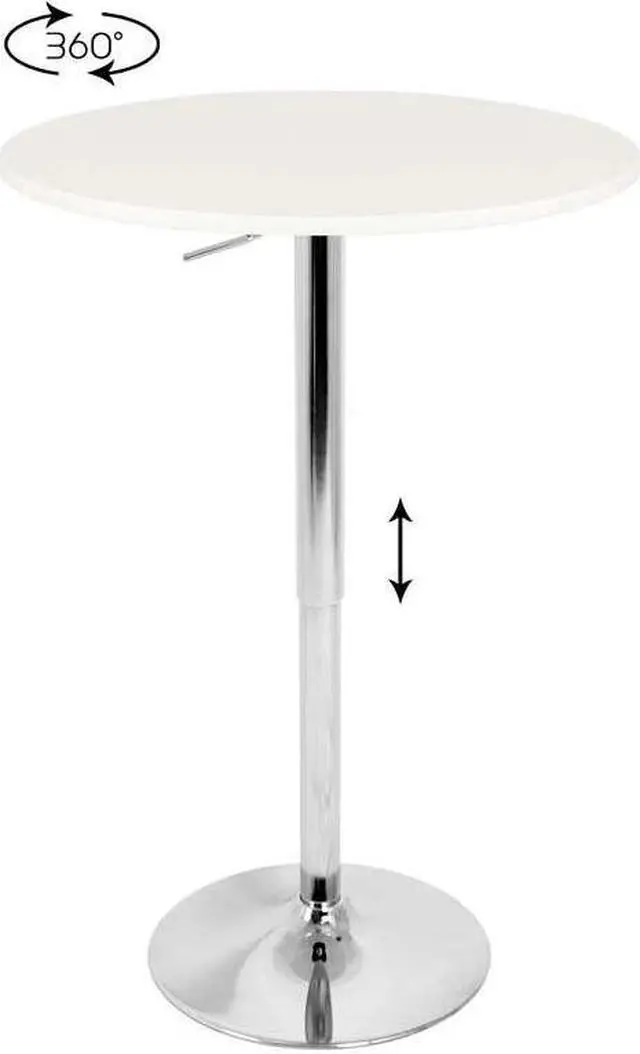Main image of LumiSource Adjustable Bar Table w/ White Top BT-ADJ23TW W