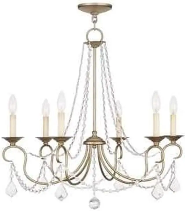 Main image of Livex Lighting Pennington Chandelier in Antique Silver Leaf - 6516-73