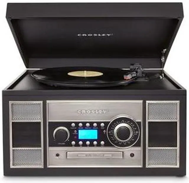 Alt view image 7 of 20 - Crosley Radio CR2413A-BK Memory Master II CD Recorder/USB (Black)