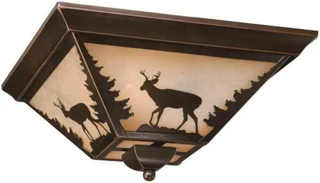 Alt view image 2 of 7 - Vaxcel Bryce 14" Flush Mount Burnished Bronze - CC55414BBZ
