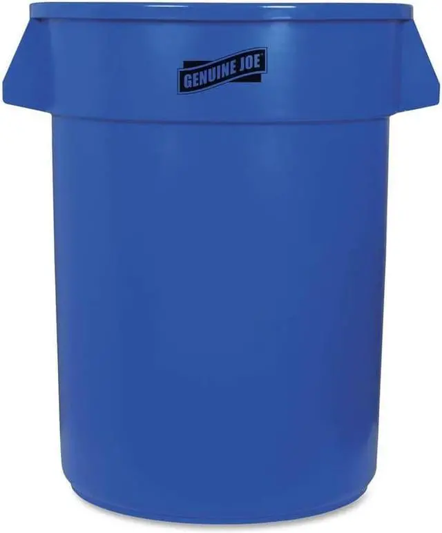 Alt view image 2 of 10 - Genuine Joe Trash Containers Heavy-duty 32 Gallon Blue 60464