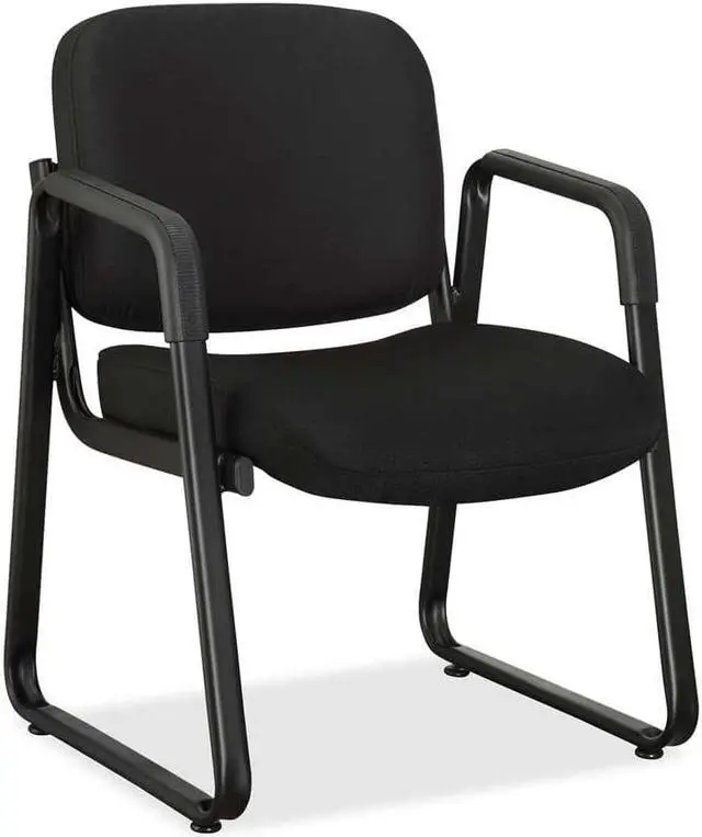 Alt view image 2 of 11 - Lorell Guest Chair 24-3/4"x26"x33-1/2" Black Fabric 84576