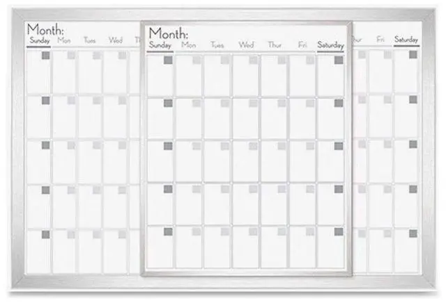 Alt view image 2 of 11 - Lorell Dry-Erase Magnetic Calendar Baord 24"x36" Frost 52503