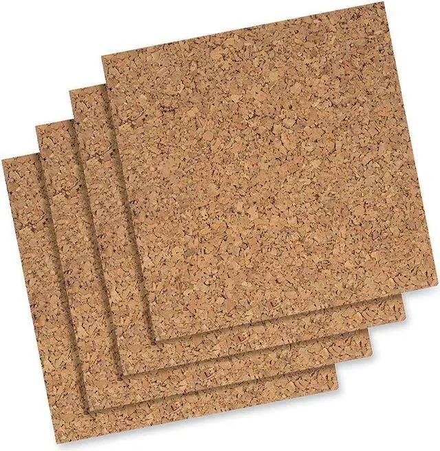 Alt view image 2 of 13 - Quartet Cork Panels Self-stick 12"x12" 4/PK Natural 102Q
