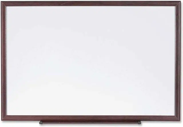 Alt view image 2 of 6 - Lorell Dry-Erase Board Wood Frame 6'x4' Brown/White 84169