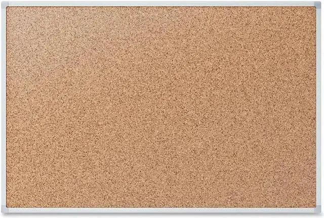 Main image of Mead Cork Bulletin Board 48 x 36 Silver Aluminum Frame 85362