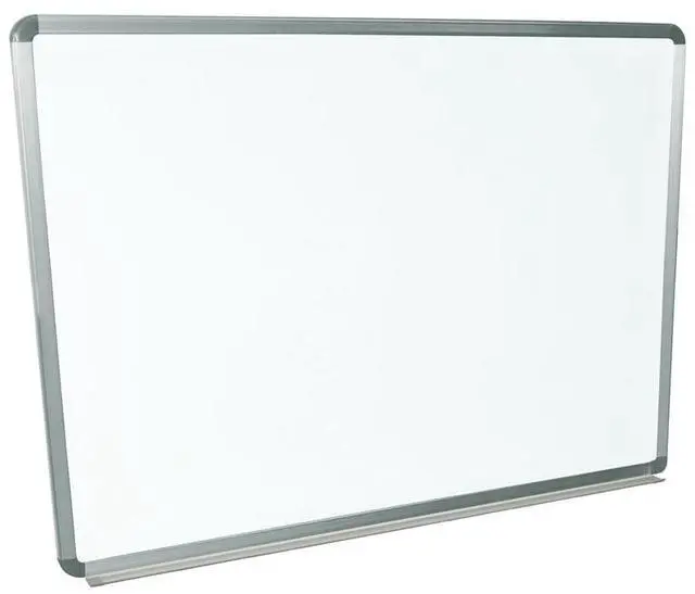 Alt view image 6 of 14 - Luxor WB4836W Wall-Mounted Magnetic Whiteboard - 48" x 36" - White Surface, Silver Aluminum Frame