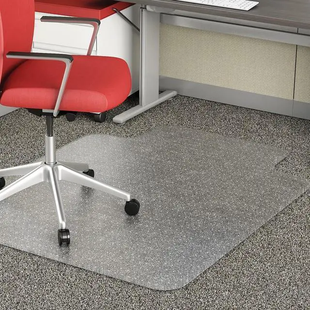 Alt view image 4 of 11 - Lorell Low Pile Chairmat 45"x53" Wide Lip 25"x12" Clear 69158
