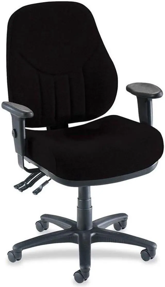Alt view image 3 of 12 - Lorell Multi-Task Chair High-Back 26-7/8"x26"x39"to42-1/2" Black 81103