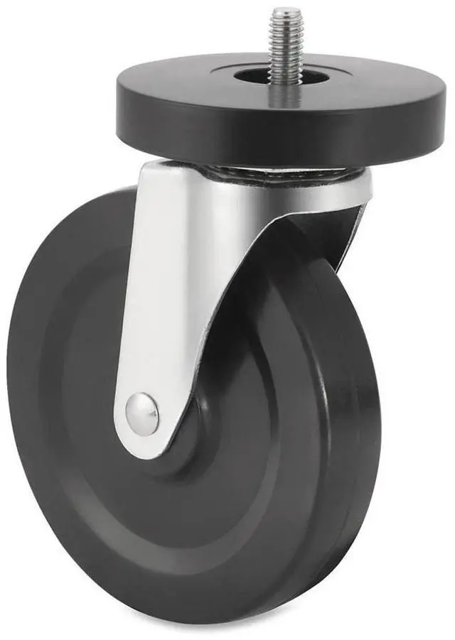 Alt view image 3 of 15 - Lorell Caster Kit 5" Wheel f/ Industr. Shelving 4/ST Black 84861