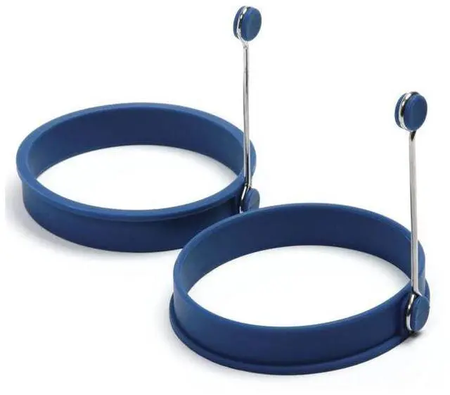 Main image of Norpro 4-Inch Silicone Round Pancake and Egg Rings, Set of 2, Blue