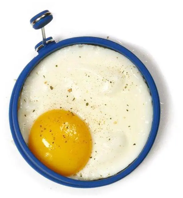 Alt view image 2 of 4 - Norpro 4-Inch Silicone Round Pancake and Egg Rings, Set of 2, Blue