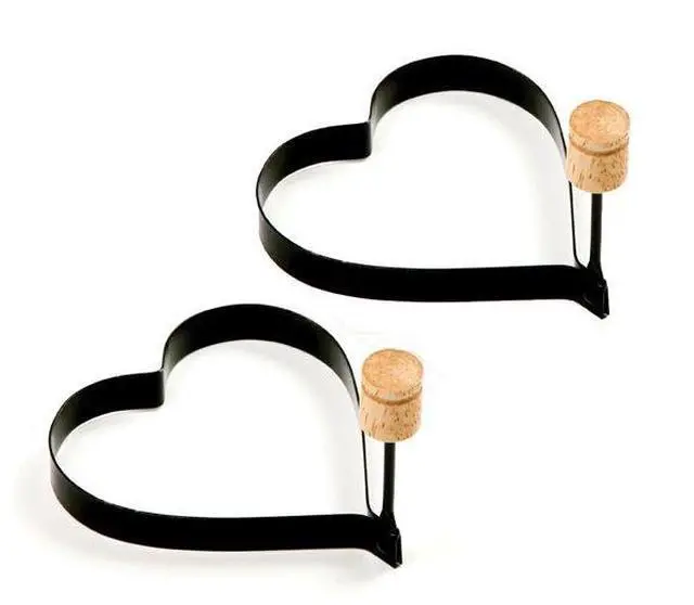 Main image of Norpro 4-Inch Nonstick Heart Shaped Pancake and Egg Rings, Set of 2, Black