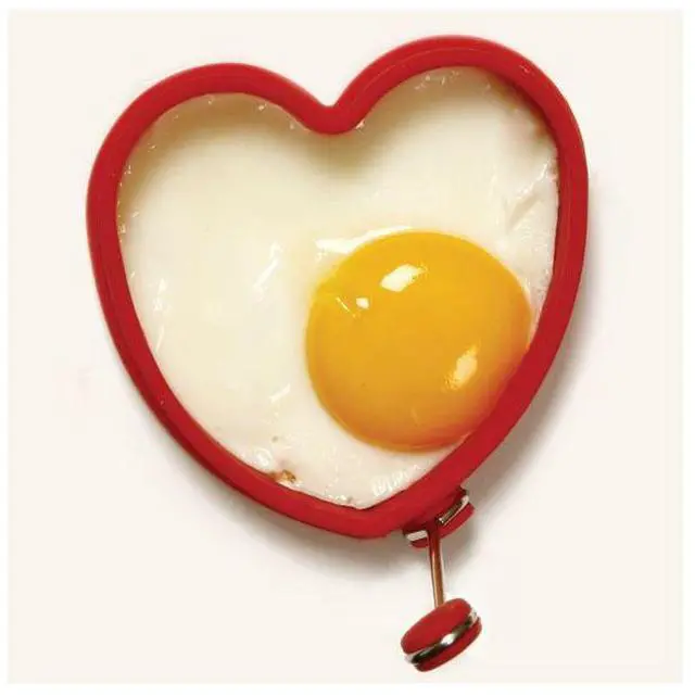 Alt view image 3 of 5 - Norpro 3.5-Inch Silicone Heart Shaped Pancake and Egg Rings, Set of 2, Red