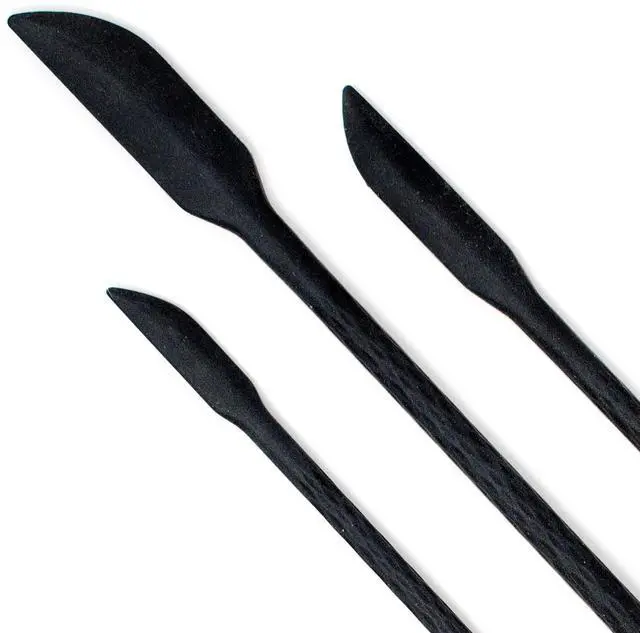 Alt view image 2 of 6 - Norpro Mini Silicone Last Drop Spatula, Set of 3, Black
