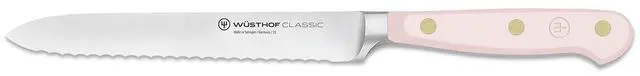 Main image of Wusthof Classic 5-Inch Serrated Utility Knife, Pink Sea Salt