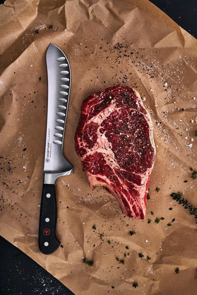 Alt view image 5 of 6 - Wusthof Classic 8" Artisan Butcher Knife, Hollow Edge