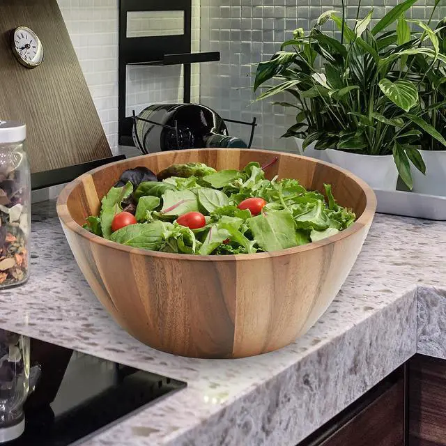 Alt view image 3 of 3 - Frieling Acacia Wood Tulip Bowl, Large 5-Inch x 12-Inch Diameter