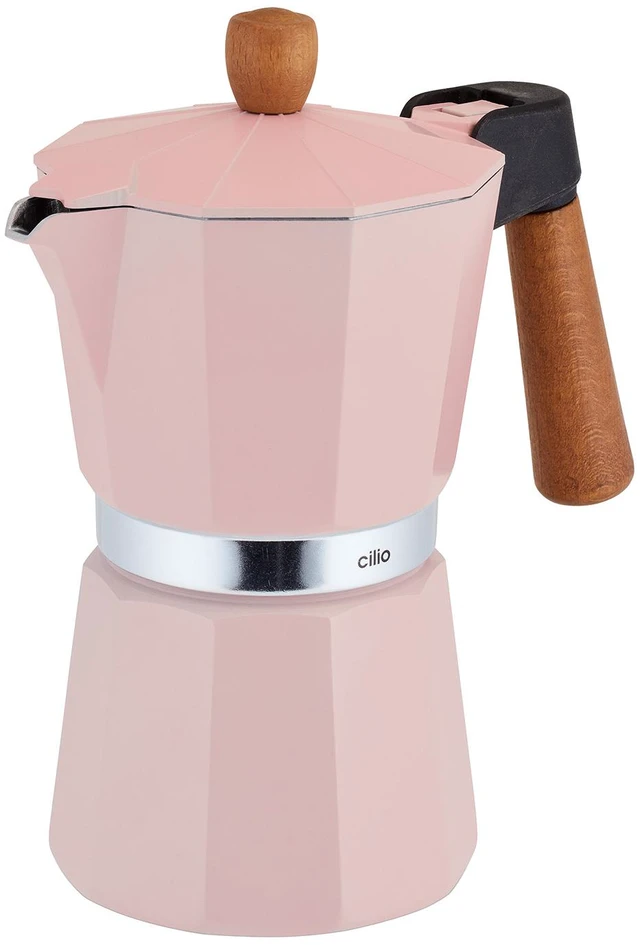 Main image of Cilio Legno Stovetop Espresso Maker, Pink, 15-Ounce