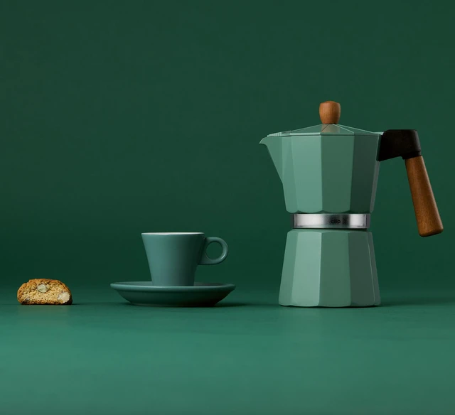 Alt view image 3 of 3 - Cilio Legno Stovetop Espresso Maker, Mint, 15-Ounce