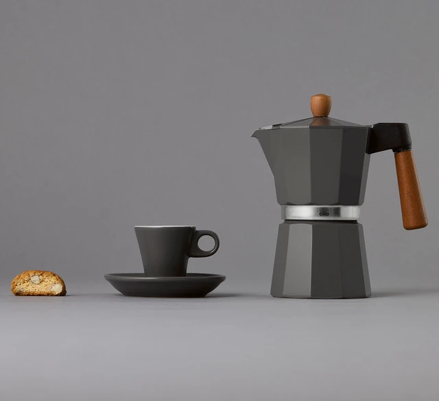 Alt view image 3 of 3 - Cilio Legno Stovetop Espresso Maker, Gray, 15-Ounce