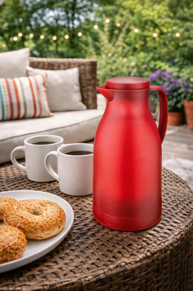 Alt view image 3 of 3 - Cilio Monza Premium Insulated Server, Durable Glass Liner, 34 fl. Oz, Matte Red