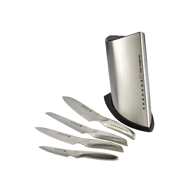 Alt view image 2 of 6 - Global SAI 5 Piece Knife Block Set