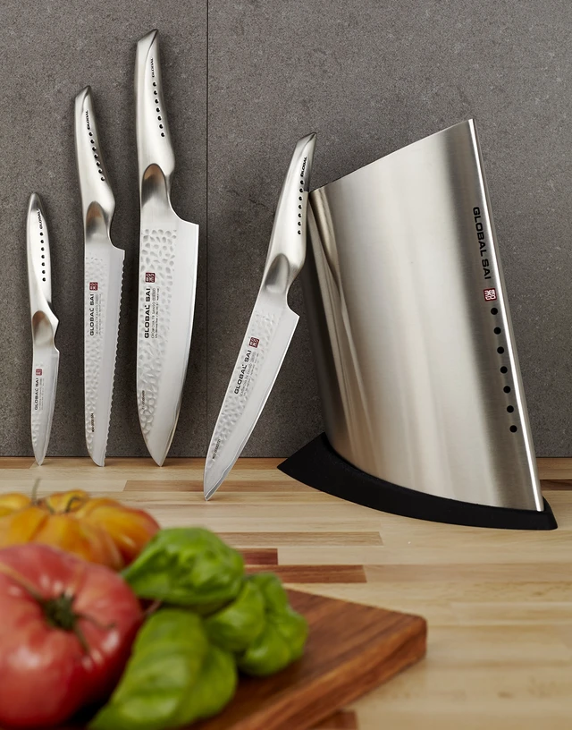 Alt view image 4 of 6 - Global SAI 5 Piece Knife Block Set