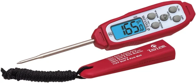 Alt view image 6 of 11 - Taylor Grillworks Waterproof Digital Instant Read Thermometer, Red