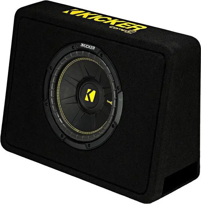 Alt view image 9 of 20 - Kicker 44TCWC102 CompC 10" 600 Watt 2-Ohm Loaded Shallow Car Subwoofer Enclosure