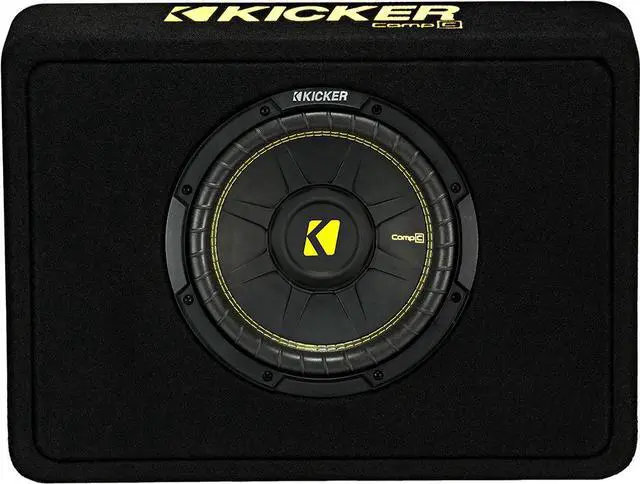 Alt view image 4 of 20 - Kicker 44TCWC102 CompC 10" 600 Watt 2-Ohm Loaded Shallow Car Subwoofer Enclosure