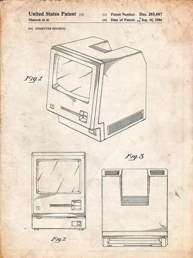 Main image of PP176- Vintage Parchment First Macintosh Computer Poster Poster Print - Cole Borders (18 x 24)
