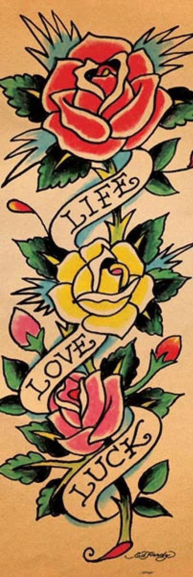 Main image of Ed Hardy Life Love Luck Poster Print (22 x 34)