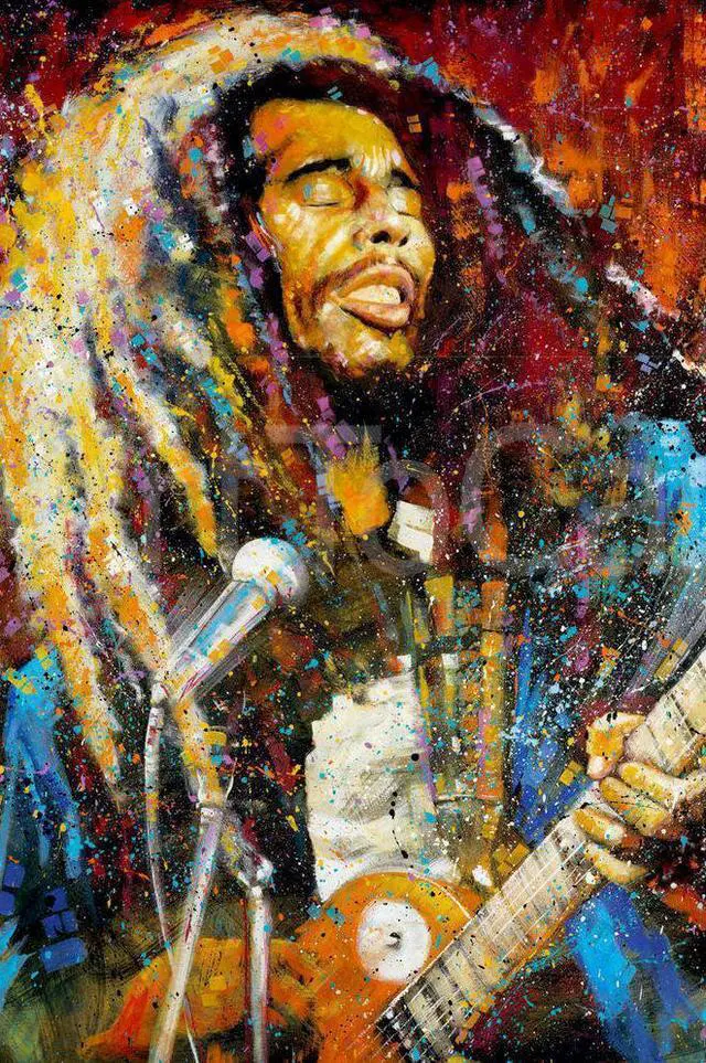 Main image of Bob Marley Paint Painting Poster Print (22 x 34)