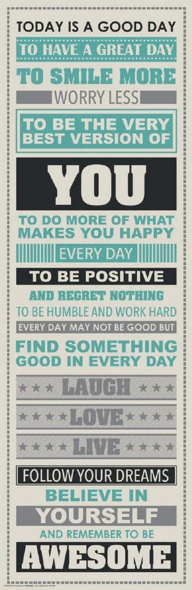Main image of Laugh More Be Awesome - Motivational Poster Print (12 X 36)