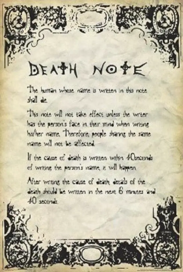 Main image of Death Note Rules Poster Print (22 x 34)