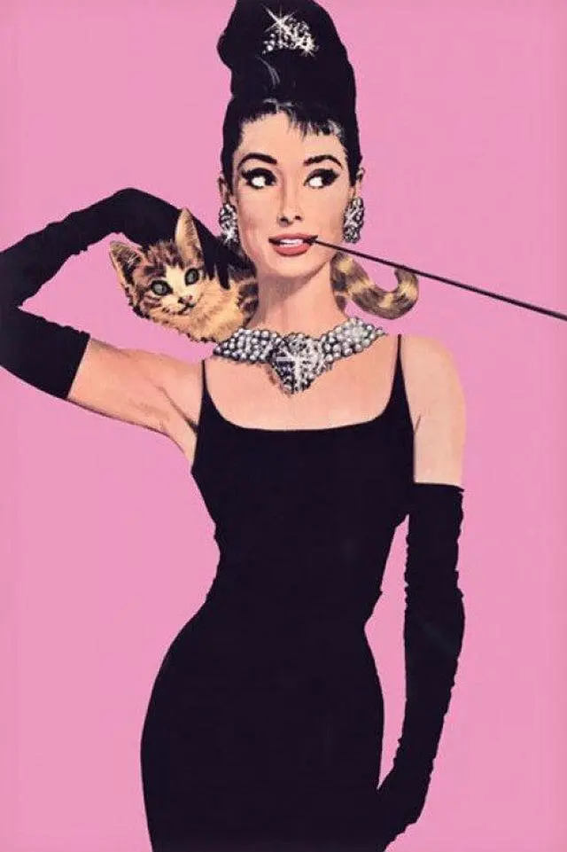 Main image of Audrey Hepburn Pink Poster Print (22 x 34)