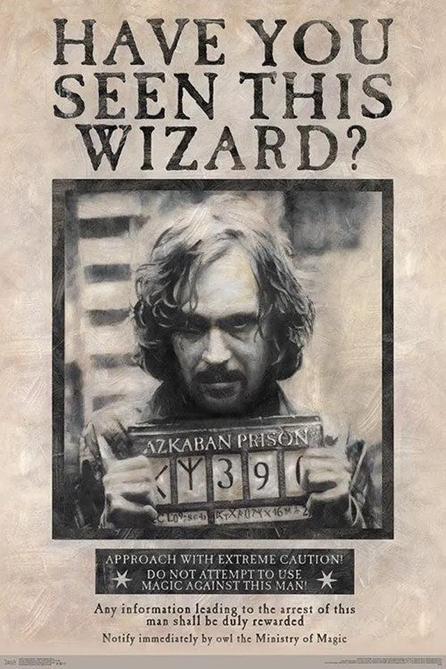 Main image of Harry Potter - Wanted Sirius Black Poster Print (22 x 34)
