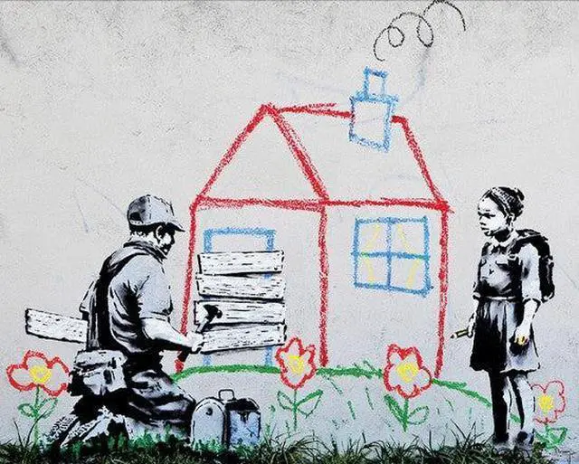 Main image of Banksy Playhouse Print Poster Print (20 x 16)