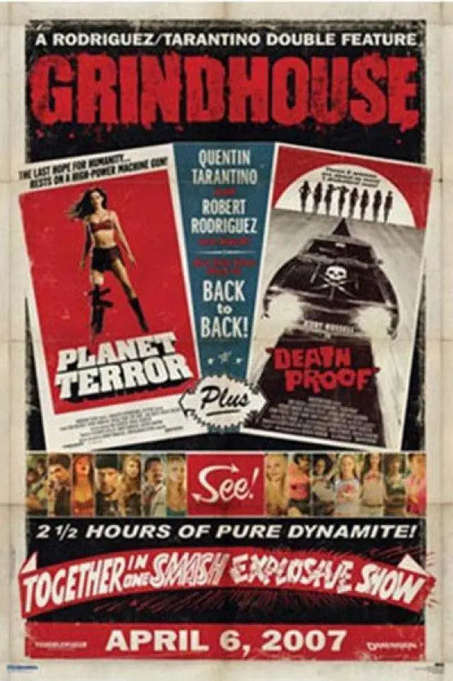 Main image of Grindhouse - Dual Death Proof/Planer Terror - Black Poster Print (24 x 36)