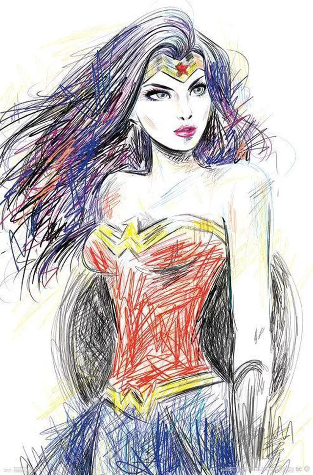 Main image of Wonder Woman - Sketch Poster Print (22 x 34)