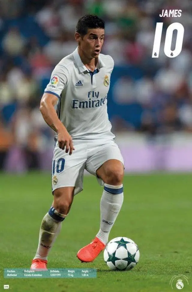 Main image of Real Madrid - James Rodriguez 16 Poster Print (22 x 34)