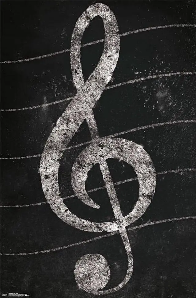 Main image of Treble Clef - Chalk Poster Print (22 x 34)