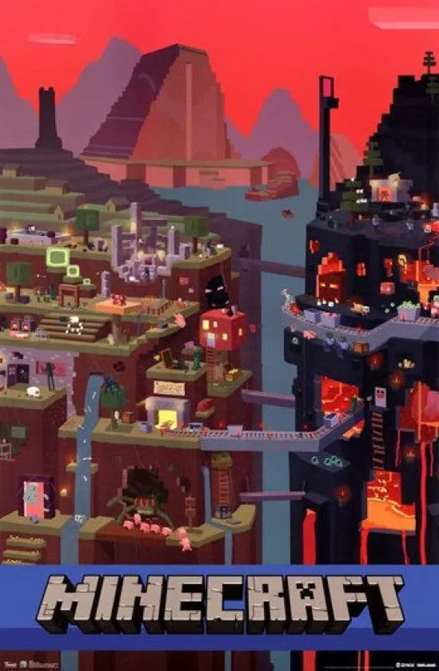 Main image of Minecraft - Cube Poster Print (22 x 34)