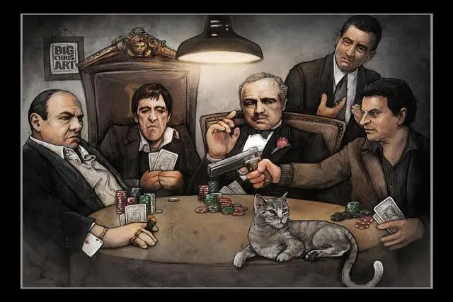 Main image of Gangsters Poker Playing Poker Poster Print (34 x 22)