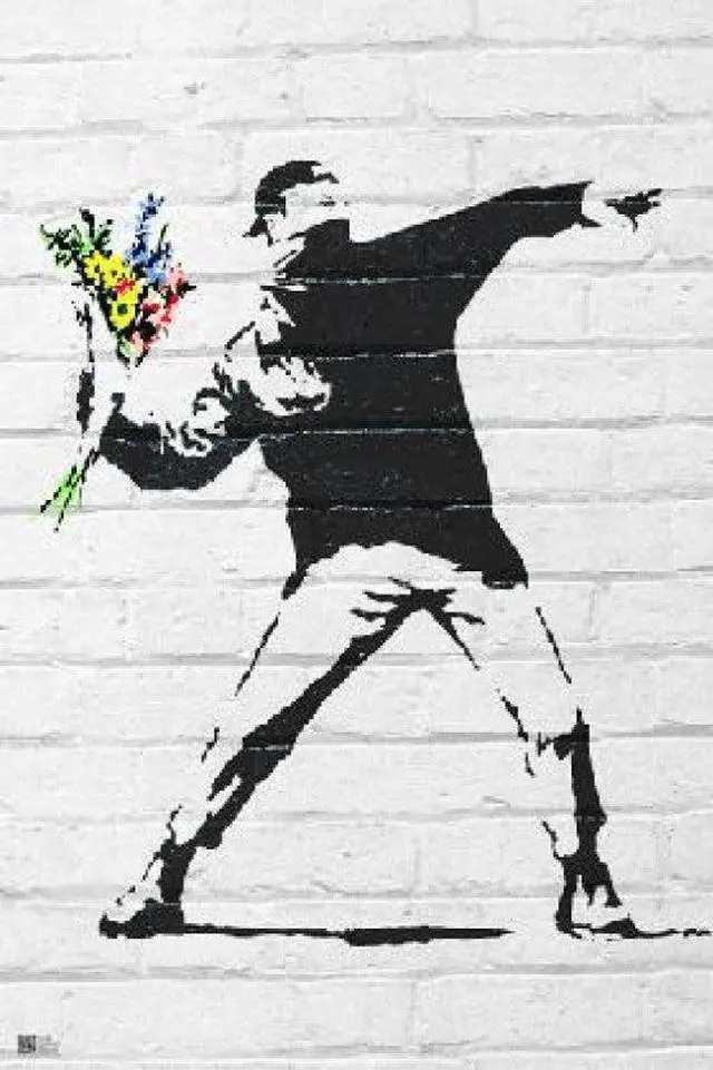 Main image of Banksy Flower Bomber Poster (24 x 36)